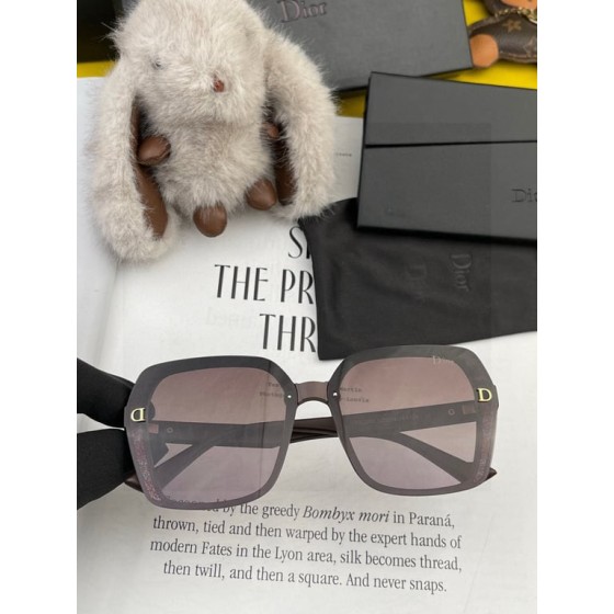 Dior Brown Square Sunglasses with Gold CD Logo